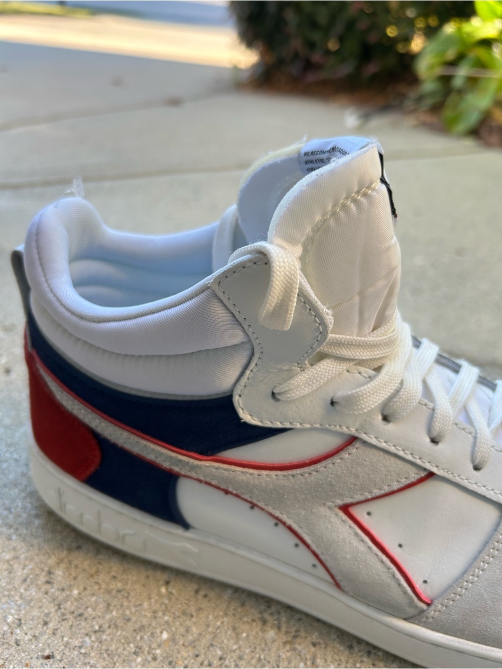 Diadora Rebound Ace Mid Men’s Size 12 Retro High Top Sneakers White Red Navy
